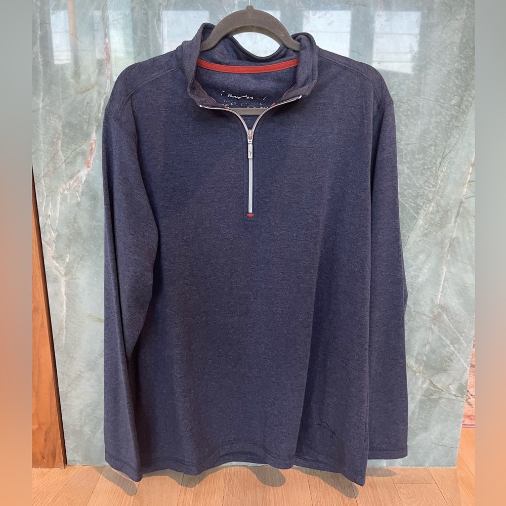 Tommy Bahama Navy Quarter-Zip Sweater